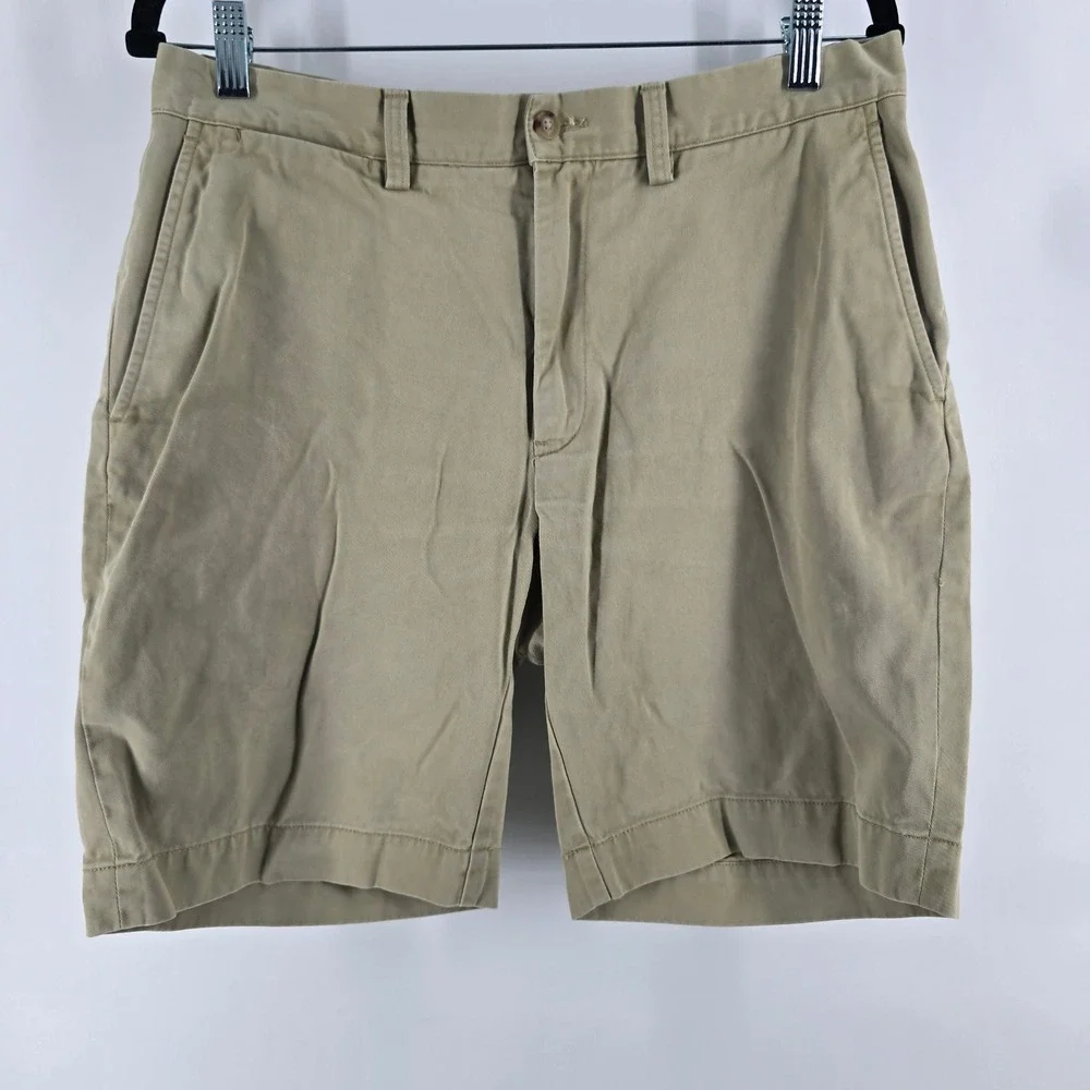 Polo Ralph Lauren Chino Shorts Mens 31 Khaki Tan Cotton Twill Flat Front Classic